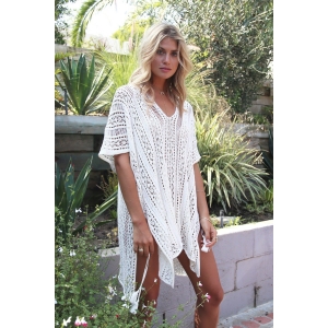 Netted Beach Coverup V Neck Tunic