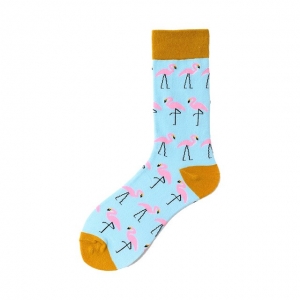 Flamingos Sky Blue Amber Sock