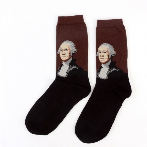 Calcetín estampado con George Washington