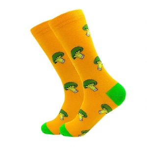 Broccoli Yellow Printed Socks