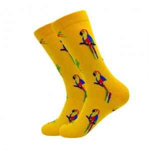 Parrot Yellow Printed Socks