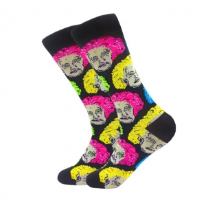 Albert Einstein Colourful Heads Printed Socks
