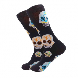 Floral Skull Heads Printed Socks