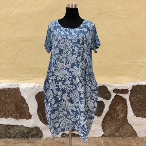 Floral Printed Linen Tunic Dress