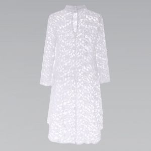 White floral lace tunic long shirt