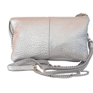 Alex & Co Silver Italian leather textured purse