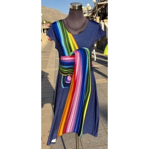 Eli New York Printed Rainbow Knot Print Dress