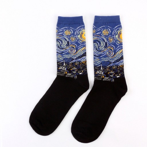 Men Women Retro Famous Painting Art Socks Vincent Van Gogh Starry Night Socks