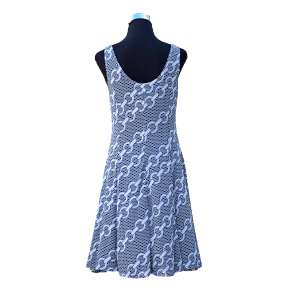 Blue Chain Link Pattern Sleeveless Dress