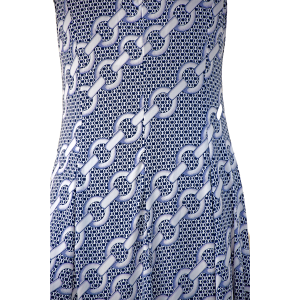 Blue Chain Link Pattern Sleeveless Dress