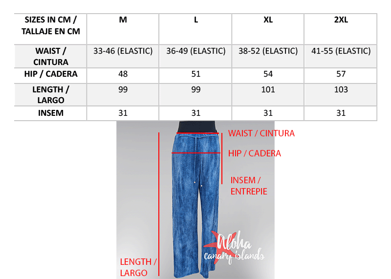 Eli New York Pants Size Guide