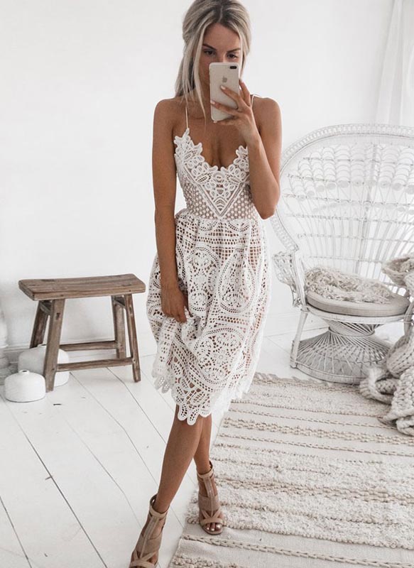 White Summer Halter Dress